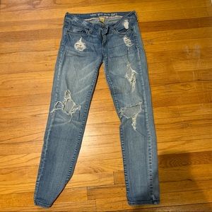 Baggy low rise jeans with holes